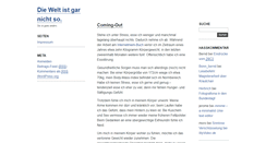Desktop Screenshot of blog.dieweltistgarnichtso.net